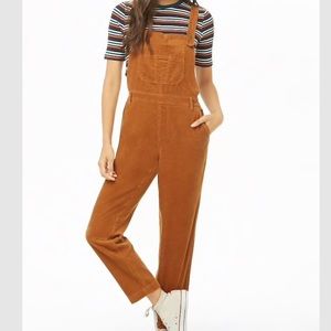 Brown/Rust Corduroy Overalls from Forever 21